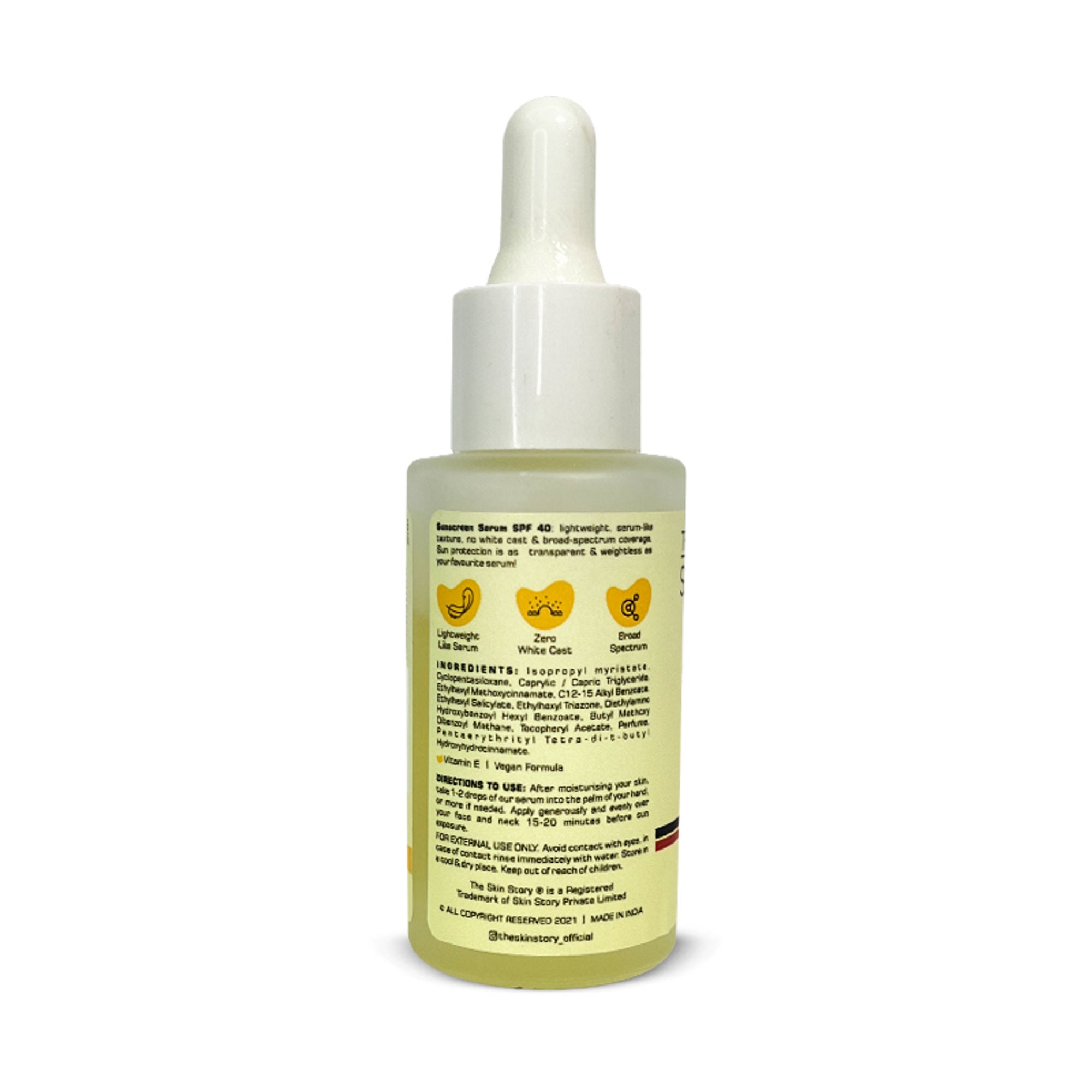 The Skin Story Invisible Liquid Sunscreen Serum For Face, SPF 40 PA+++ With Vitamin E | Grocsy