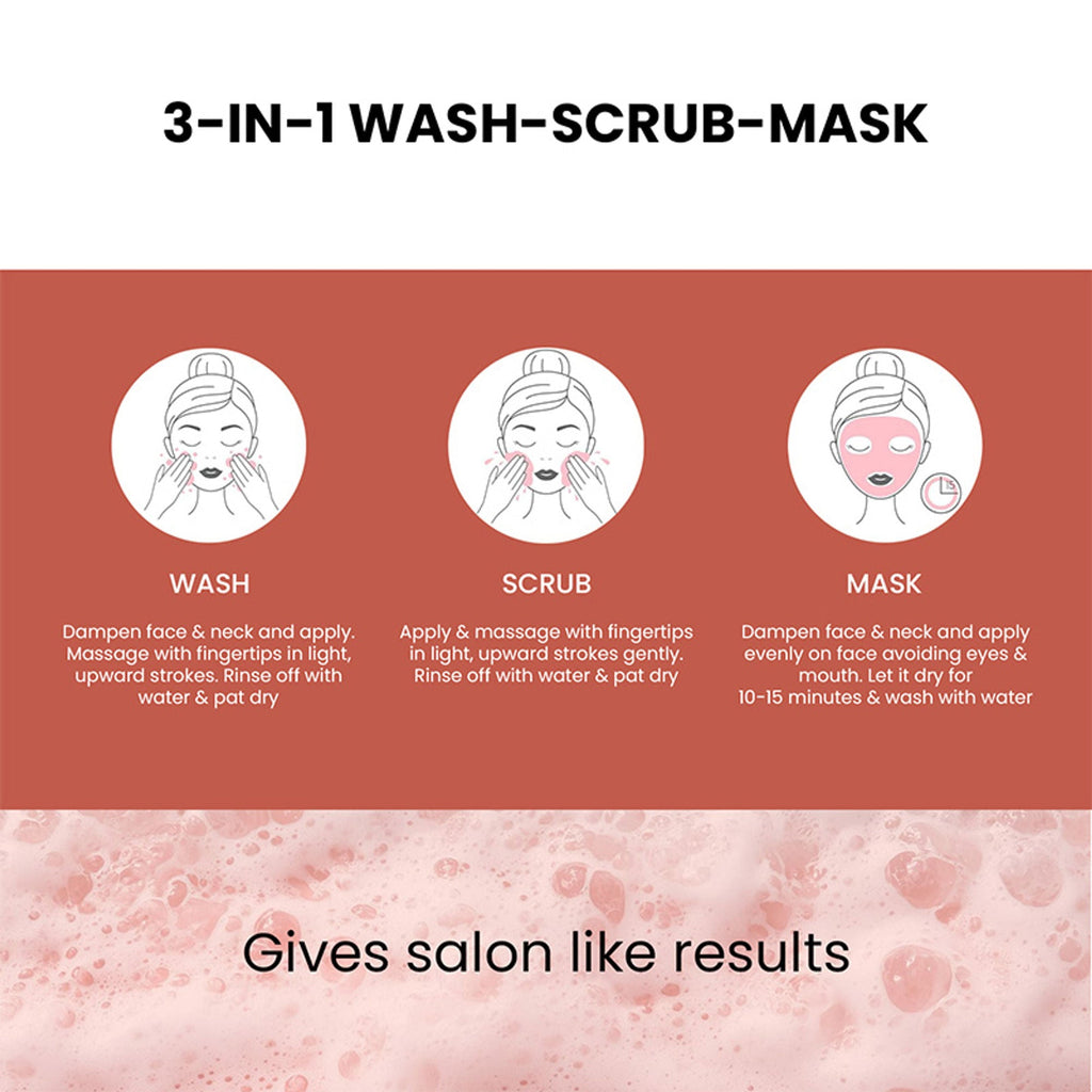 The Skin Story 3 in 1 Multi Action Face Mask, Scrub & Wash For Deeply Cleansed | Grocsy