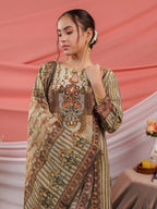 Yufta Green Pure Shimmer Tissue With Pure Viscose Trouser Shimmer Dupatta Set | Grocsy