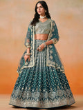 Tulsi Art Glamorous Dove Blue Sequins Embroidered Georgette Lehenga Choli | Grocsy