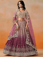 Tulsi Art Lovely Pink Georgette Engagement Wear Lehenga Choli | Grocsy