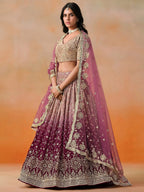 Tulsi Art Lovely Pink Georgette Engagement Wear Lehenga Choli | Grocsy