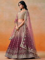 Tulsi Art Lovely Pink Georgette Engagement Wear Lehenga Choli | Grocsy