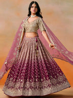 Tulsi Art Lovely Pink Georgette Engagement Wear Lehenga Choli | Grocsy