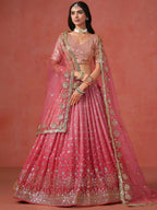 Tulsi Art Stunning Peach Georgette Sequins Lehenga Choli | Grocsy