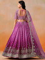 Tulsi Art Mesmerizing Pink Embroidered Bridesmaids Lehenga Choli | Grocsy