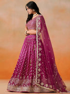 Tulsi Art Alluring Rose Pink Zari Work Sangeet Wear Lehenga Choli | Grocsy