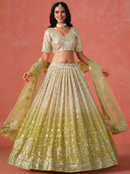 Tulsi Art Adorning Yellow Georgette Haldi Wear Lehenga Choli With Dupatta | Grocsy