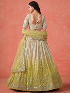 Tulsi Art Adorning Yellow Georgette Haldi Wear Lehenga Choli With Dupatta | Grocsy
