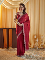 kasee Embellished Beads and Stones Silk Blend Saree | Grocsy