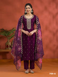 Anaita Maroon Silk Embroidered Viscose Thread Zari Work Salwar Suit | Grocsy