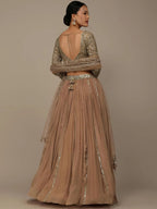 Tulsi Art Gorgeous Beige Sequins Georgette Party Wear Lehenga Choli | Grocsy