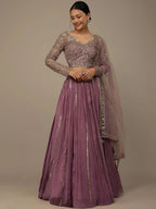 Tulsi Art Glamorous Pink Sequins Georgette Reception Wear Lehenga Choli | Grocsy