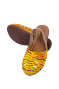 Tiny Bugs Girls Embroidered Strap Ethnic Jutis-Yellow | Grocsy