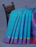 Dual Shade of Sky Blue And Purple Pure Mangalgiri Cotton By Gayathri Reddy Designer Studio | Grocsy