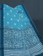 Shades of Sky Blue With Polka Print Munga Cotton Saree By Gayathri Reddy Designer Studio | Grocsy