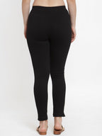 TAG 7 Women Pack Of 2 Pink & Black Solid Straight-Fit Ankle-Length Leggings | Grocsy