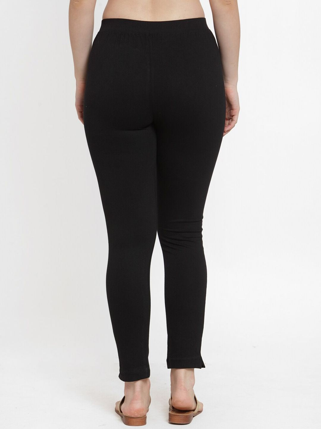 TAG 7 Women Pack Of 2 Pink & Black Solid Straight-Fit Ankle-Length Leggings | Grocsy