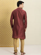 House of Pataudi Ethnic Motifs Embroidered Cotton Jashn Kurta | Grocsy