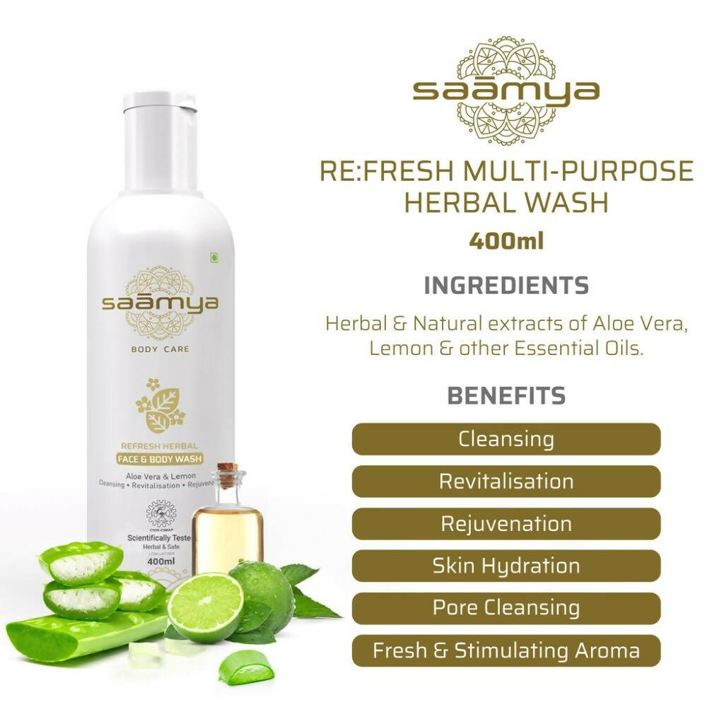 Saamya ReFresh Herbal Face & Body Wash | Grocsy