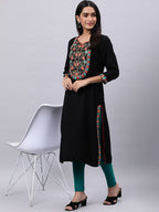 Souchii Women Ethnic Motifs Yoke Design Mirror Work Beautiful Kurta | Grocsy