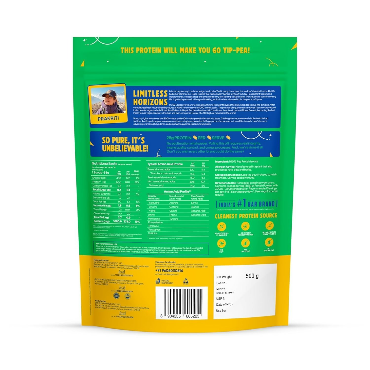 Yoga Bar Pro Clean Plant Protein Powder Chocolate Flavour & Unflavoured | Grocsy