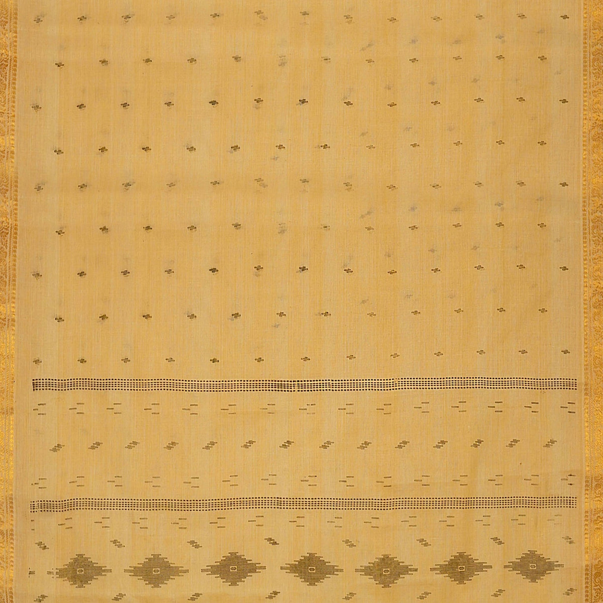 Exclusive Collection 100% Pure Cotton Brown Saree With Printed Work | Grocsy