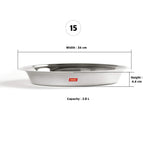 Sumeet Heavy Stainless Steel Parat (2.8 liter | 34Cm), Silver | Grocsy