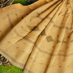 Exclusive Collection 100% Pure Cotton Brown Saree With Printed Work | Grocsy
