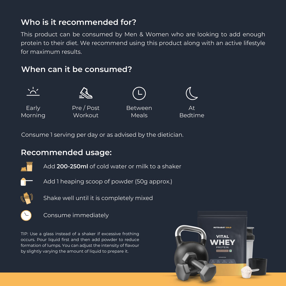 Nutrabay Gold Vital Whey Protein - Belgian Chocolate | Grocsy