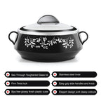 CELLO Glitter Casserole with Inner Steel 3 Unit, Black | Grocsy