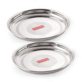 HAZEL Stainless Steel Plate Set for Dinner Launch, Set of 2, 28.5 cm, Medium | Grocsy