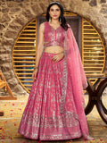 Tulsi Art Striking Peach Silk Reception Wear Lehenga Choli With Dupatta | Grocsy