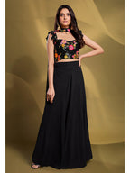 Myra Black Georgette Embroidered Designer Lehenga | Grocsy