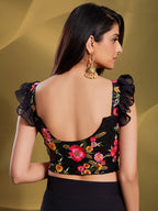 Myra Black Georgette Embroidered Designer Lehenga | Grocsy