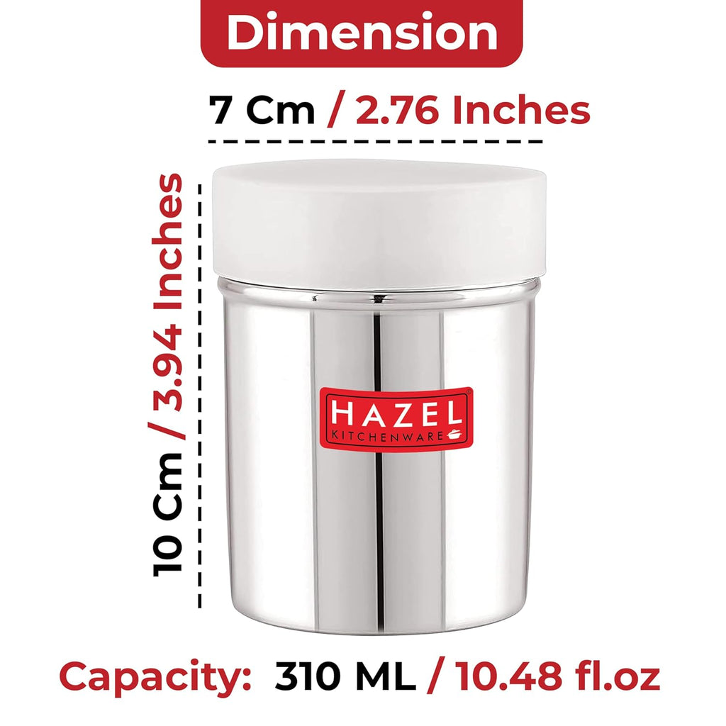 HAZEL Stainless Steel Powder Shaker with ABS Lid | 310 ML | Grocsy