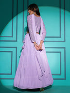 Myra Lovender Georgette Embroidered Designer Lehenga | Grocsy