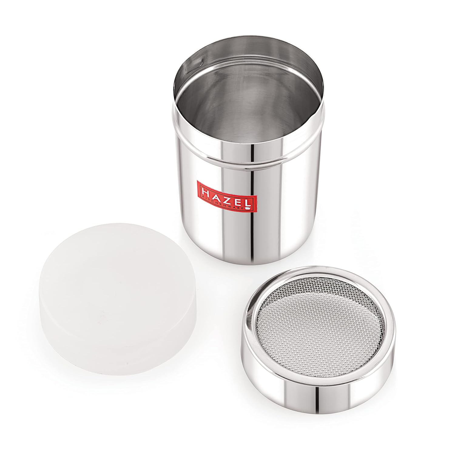 HAZEL Stainless Steel Powder Shaker with ABS Lid | 310 ML | Grocsy