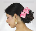 Baby Pink Velvet Rose Gajra | Grocsy
