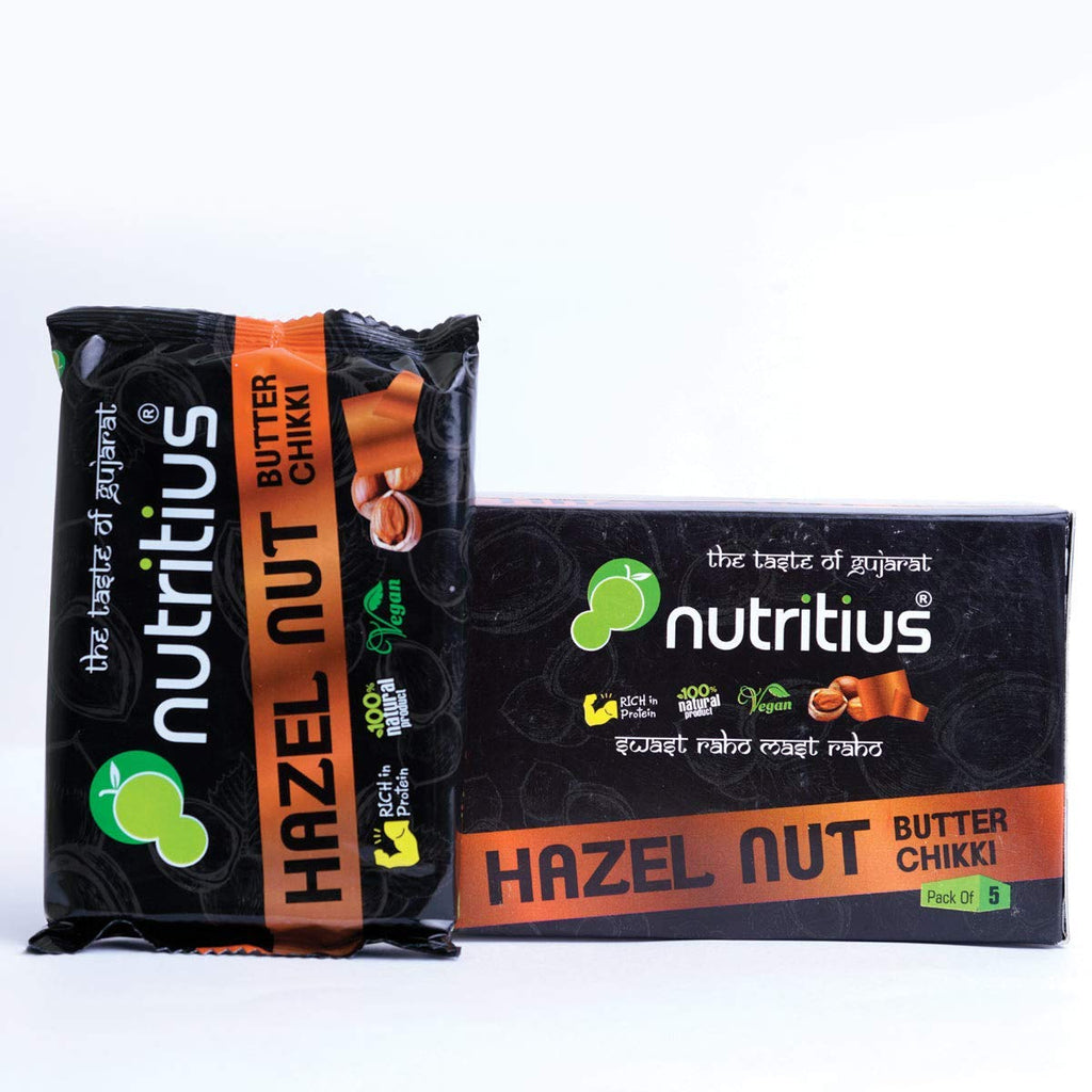 Nutritius Hazelnut Butter & Sukha MEWA Chikkis, 125 Grams (Pack of 3) - Starter Pack | Grocsy