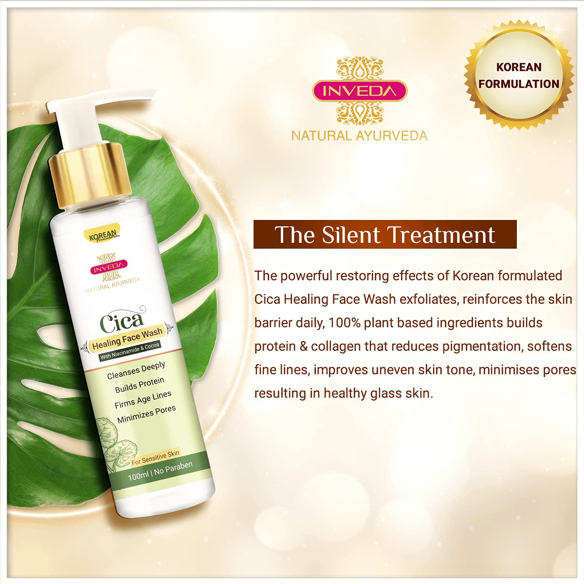 Inveda Cica Healing Face Wash | Grocsy