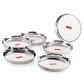 HAZEL Stainless Steel Plates Set|Dinner & Lunch Set of 6, 25.5 cm | Grocsy