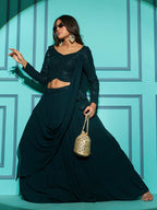 Myra Green Georgette Embroidered Designer Lehenga | Grocsy