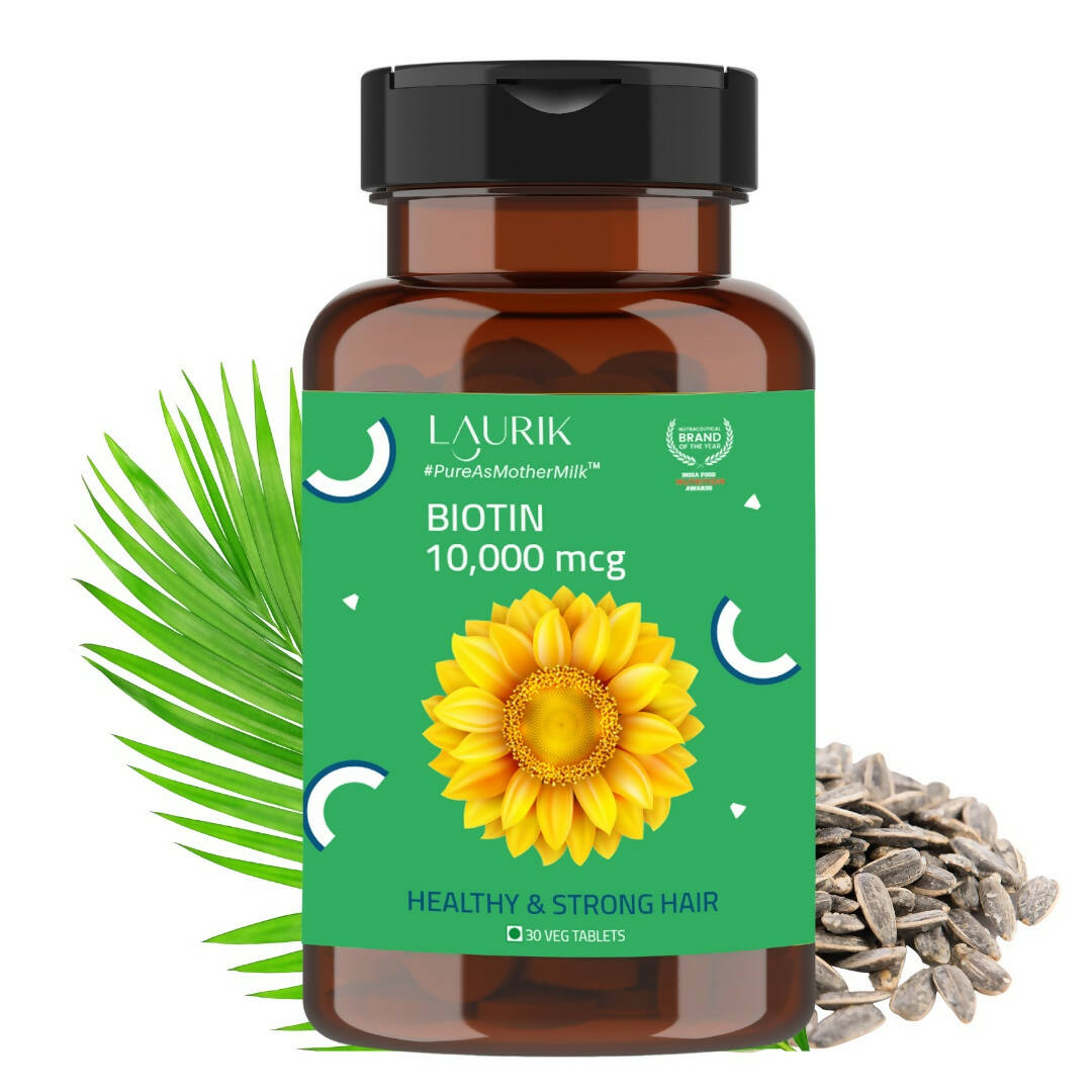 Laurik Biotin Tablets For Men And Women | Biotin Supplement For Hair Growth And Glowing Skin | Grocsy