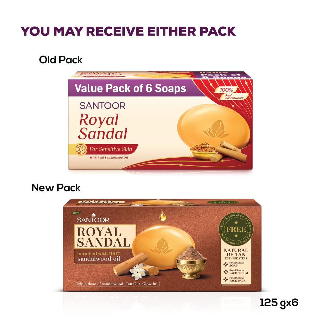 Santoor Royal Sandal Bathing Soap For Sensitive Skin | Grocsy