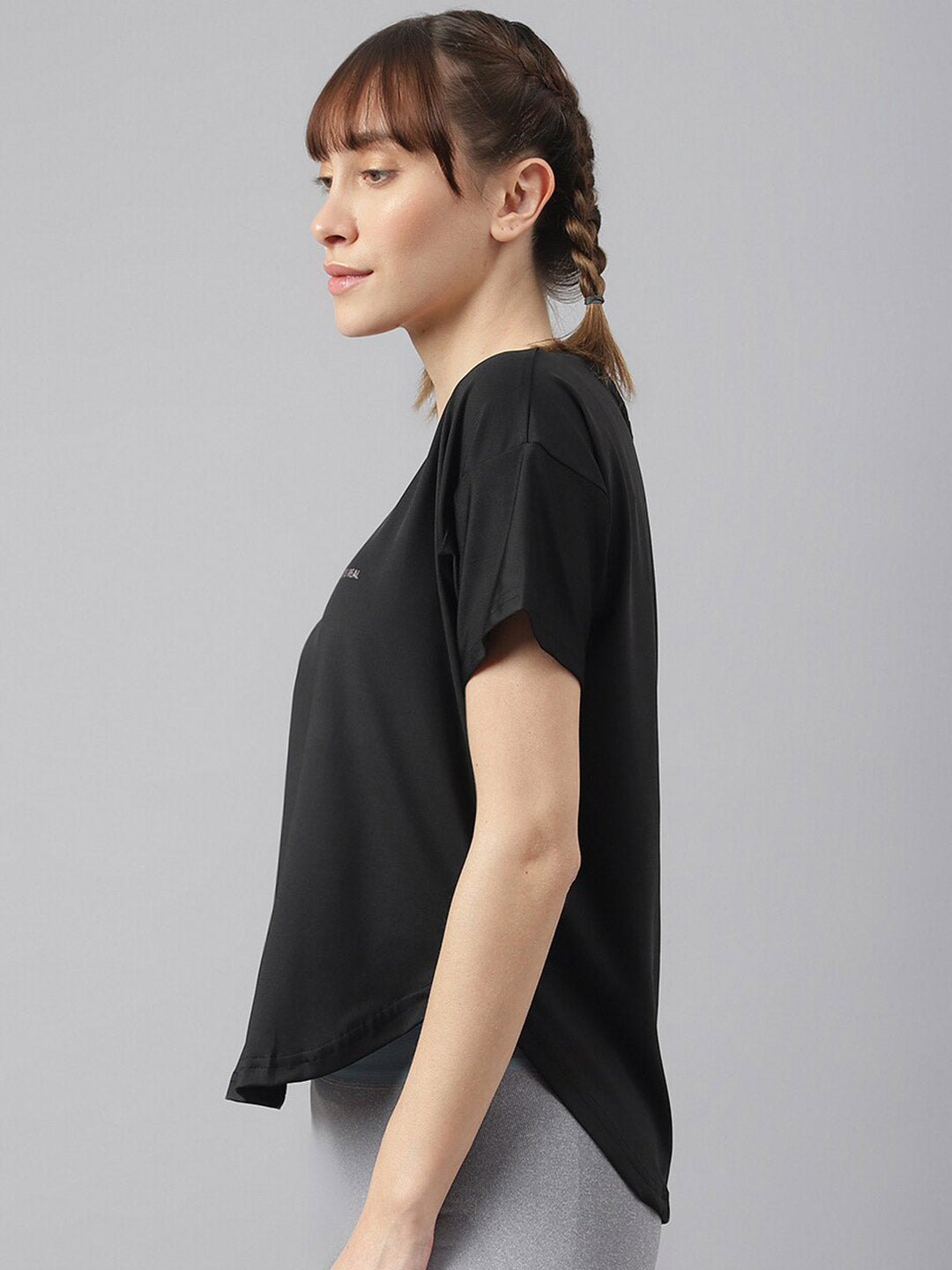 MKH Women Typography Printed Drop-Shoulder Sleeves Dri-FIT Sports T-shirt | Grocsy