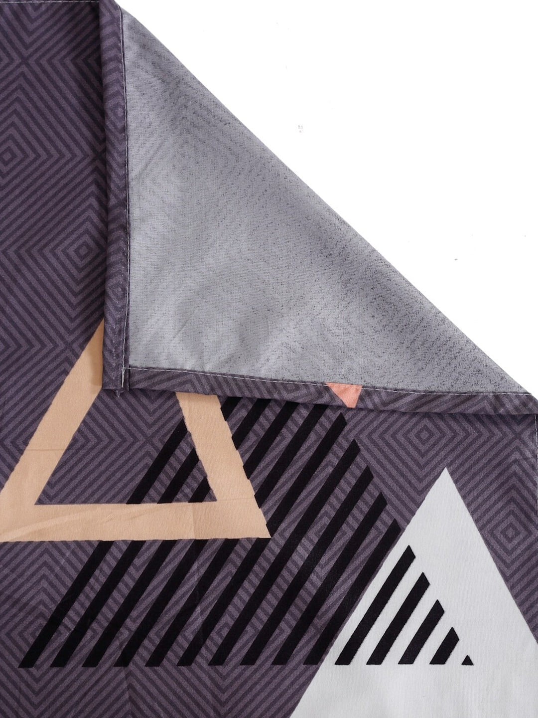 Home Sizzler Grey & White Geometric 144 TC Single Bedsheet with 1 Pillow Covers | Grocsy
