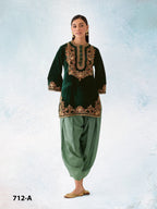 Anaita Green Embroidery Sequence & Thread Work Velvet Salwar Suit | Grocsy