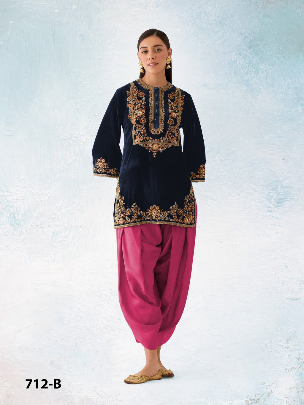 Anaita Black-Red Embroidery Sequence & Thread Work Velvet Salwar Suit | Grocsy