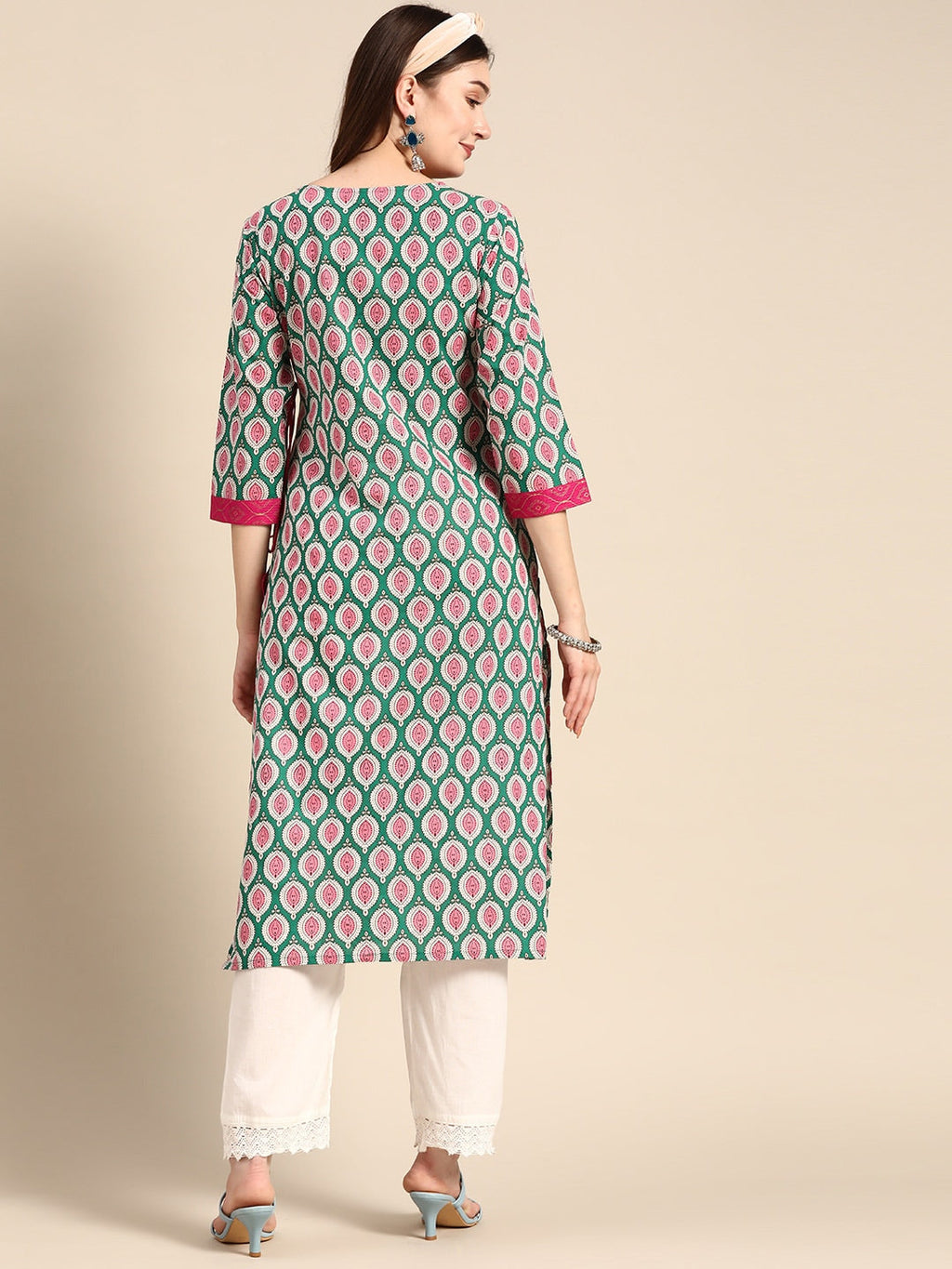 Sangria Women Ethnic Motifs Printed Angrakha Kurta | Grocsy